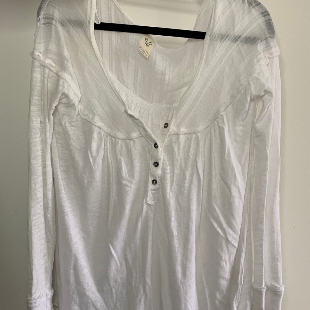 Free People Henley Long Sleeve Button Down Small